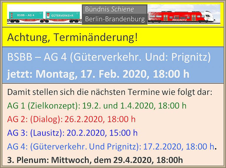 Terminänderungen – BSBB Bündnis Schiene Berlin-Brandenburg